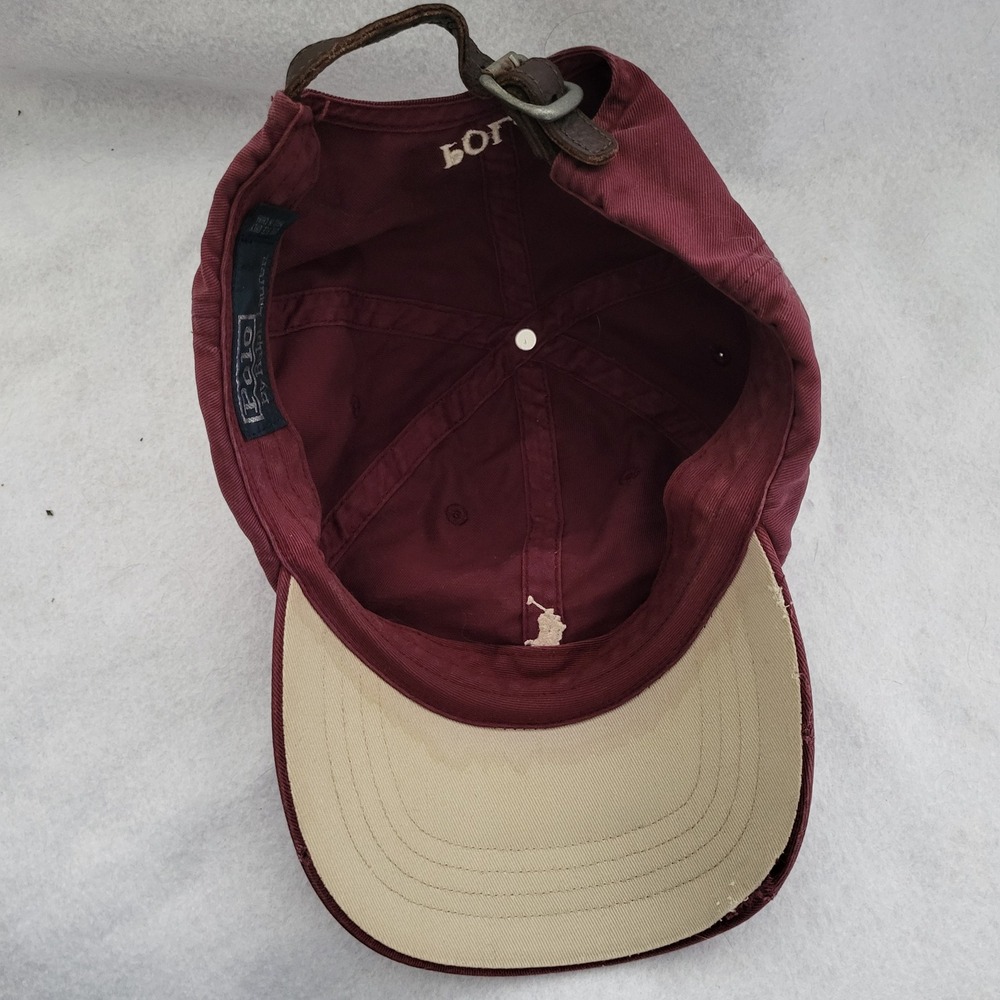 Polo by Ralph Lauren Burgundy Polo Pony Baseball Cap - Picture 5 of 7